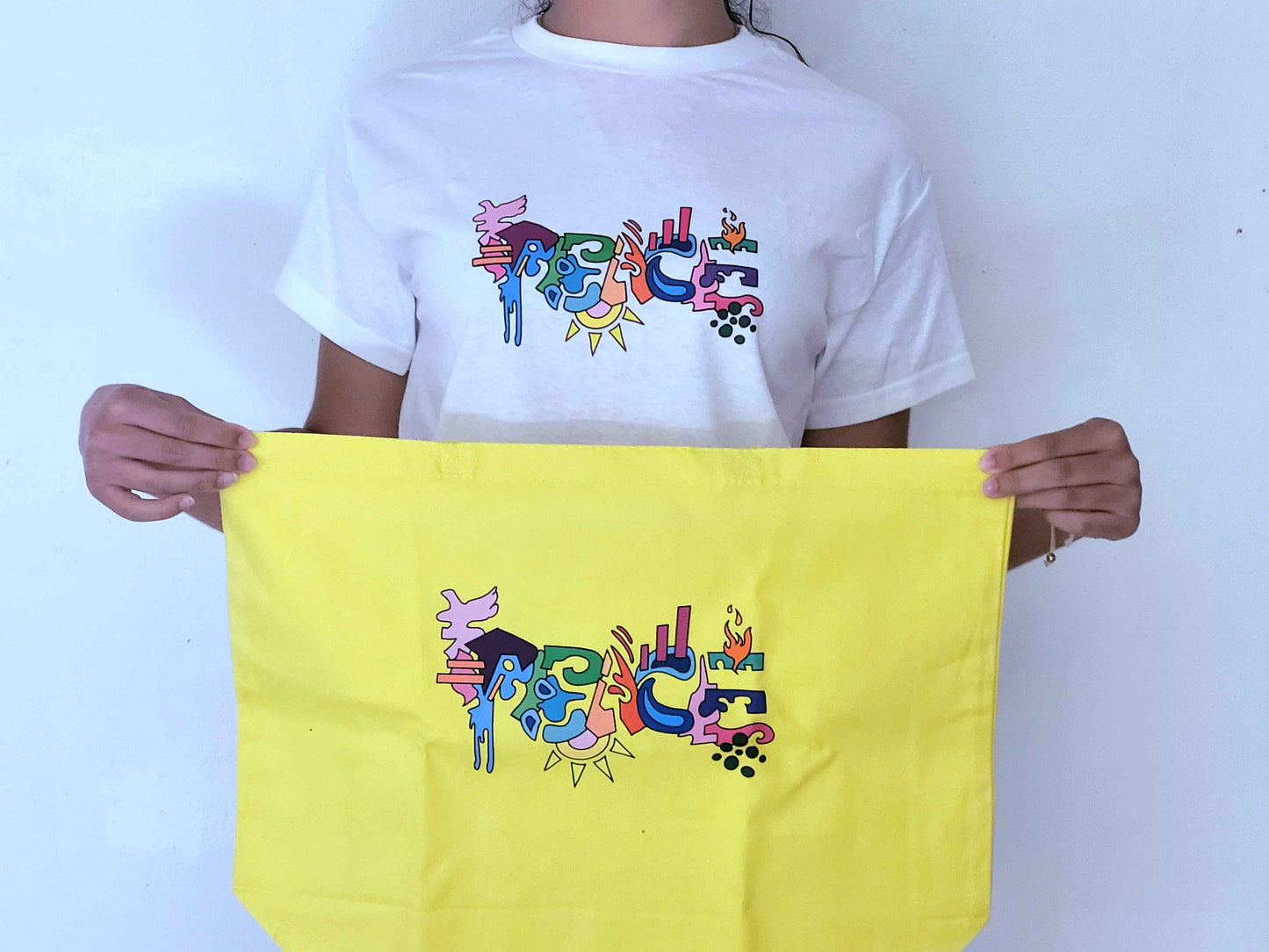 Peace Totebag Eye Design - Light Variation