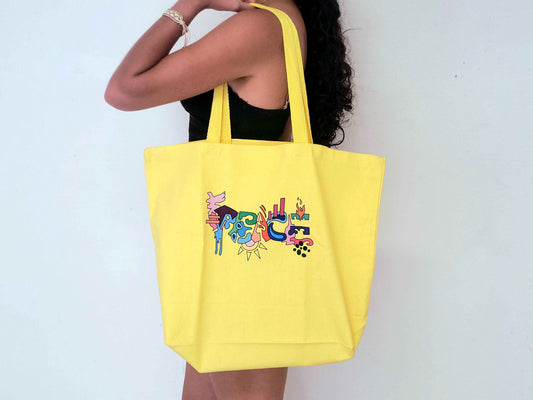 Peace Totebag Eye Design - Light Variation